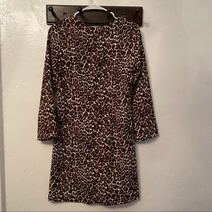 J. Crew Leopard Print Crepe Shift Dress Size 0